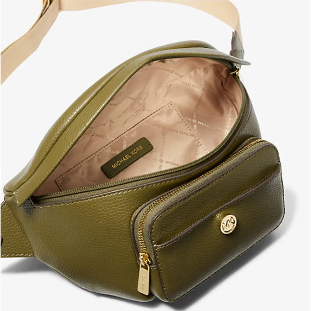 Michael Kors Maisie Large Pebbled Leather 2-in-1 Sling Waist Fanny Pack Belt Bag